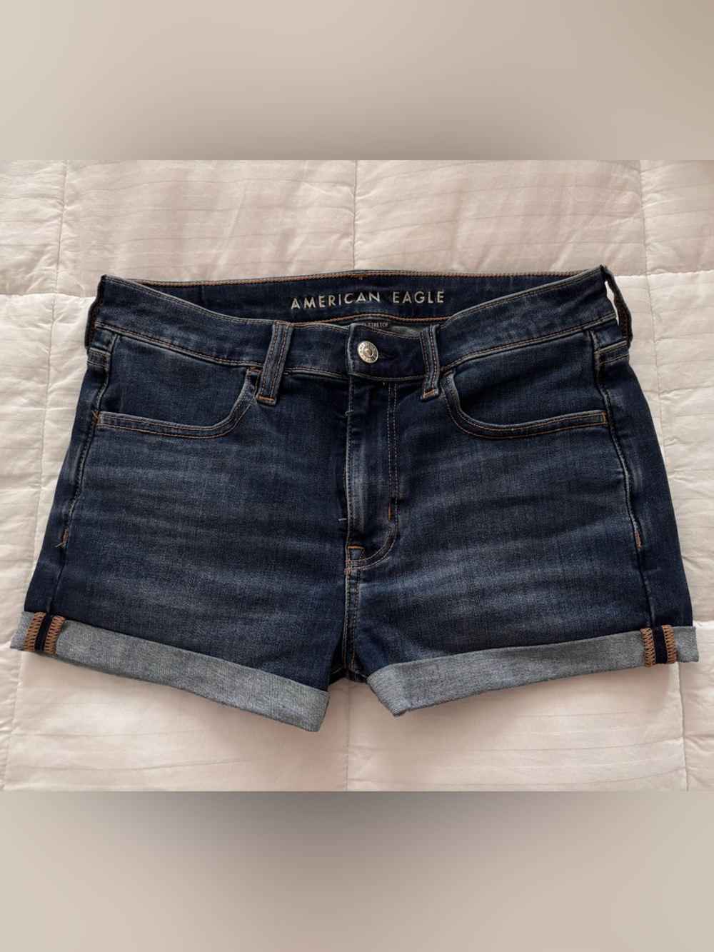 American Eagle Next Level Stretch High Rise Denim Shortie Size 6